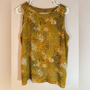 LOFT yellow Floral Sleeveless Blouse - size M